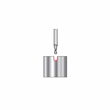 Solid Carbide Ballnose Spiral CNC Router Bit for Plastics, Acrylic, Solid Surface and Plexiglas®