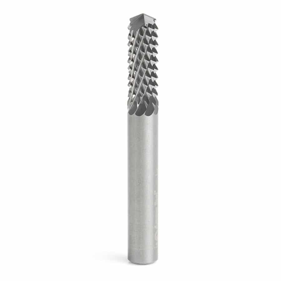 46098 Solid Carbide Medium Burr with 135º Drill Point Fiberglass and