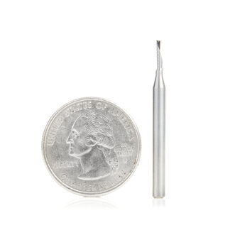51770 Solid Carbide CNC Spiral 'O' Flute, Aluminum Cutting 1/16 Dia x 1/4 x 1/8 Shank Down-Cut