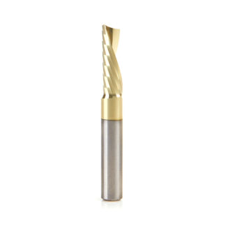 51786-Z Solid Carbide CNC Spiral 'O' Flute, Aluminum Cutting 1/4 Dia x 3/4 x 1/4 Shank Down-Cut ZrN Coated Router Bit