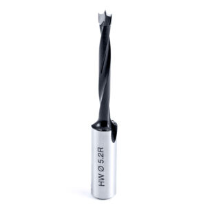 202052 Carbide Tipped Brad Point Boring Bit R/H 5.2mm Dia x 77mm Long x 10mm Shank