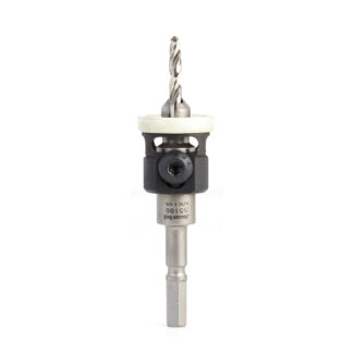 55186 Carbide Tipped 82 Degree Countersink with Adjustable Low Friction Depth Stop, For Festool® CENTROTEC® System 3/8 Dia x 5/32 Drill Dia