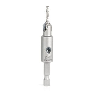 55273 Replacement Carbide Tipped Countersink with Slow Spiral HSS M2 Drill for #6 Size Screw 9/64 Drill Dia x 1/4 Hex Shank for #55228 Adjustable No-Thrust Countersink