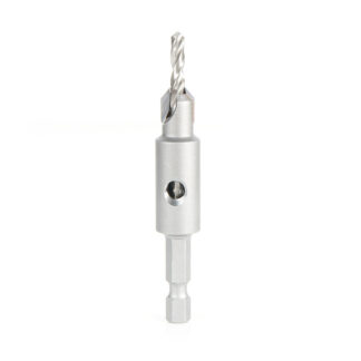 55274 Replacement Carbide Tipped Countersink with Slow Spiral HSS M2 Drill for #8 Size Screw 5/32 Drill Dia x 1/4 Hex Shank for #55229 Adjustable No-Thrust Countersink