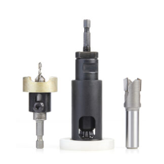 AMS-626 3-Pc Adjustable Depth-Stop No-Mar Countersink, Plug Planer and Plug Cutter Set