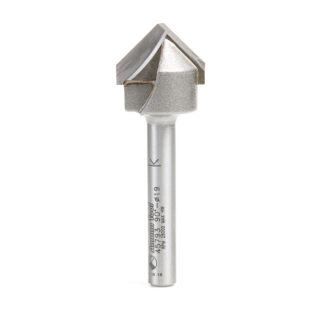 45793 Carbide Tipped Double Edge Folding V-Groove 90 Deg x 0.118 Inch Tip Width x 3/4 Dia x 17/32 x 1/4 Inch Shank