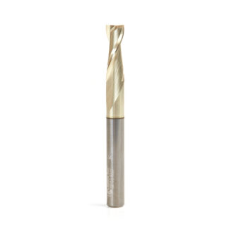 46043 Solid Carbide Up-Cut Spiral 1/4 Dia x 3/4 x 1/4 Shank x 2-1/2 Inch Long Composite, Fiberglass & Phenolic Cutting ZrN Coated Router Bit