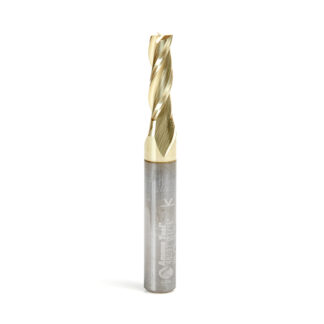46092 Solid Carbide Up-Cut Spiral 3/16 Dia x 5/8 x 1/4 Shank x 2-1/2 Inch Long Composite, Fiberglass & Phenolic Cutting ZrN Coated Router Bit