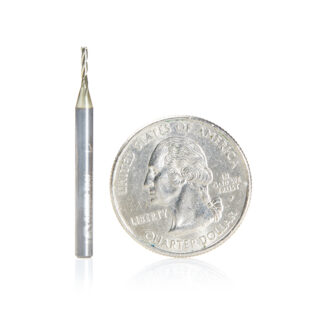 46093 Solid Carbide Up-Cut Spiral 1.2mm Dia x 5mm x 1/8 Shank x 35mm Long Composite, Fiberglass & Phenolic Cutting ZrN Coated Router Bit