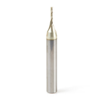 46290 CNC 2D and 3D Carving Flat Bottom 0.10 Deg Angle x 1/16 Dia x 5/16 x 1/4 Shank x 2 Inch Long x 3 Flute Solid Carbide ZrN Coated Router Bit