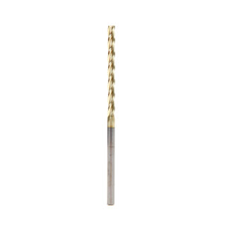 46299 CNC 2D and 3D Carving Flat Bottom 0.10 Deg Angle x 1/8 Dia x 1-1/2 x 1/8 Shank x 3 Inch Long x 3 Flute Solid Carbide ZrN Coated Router Bit