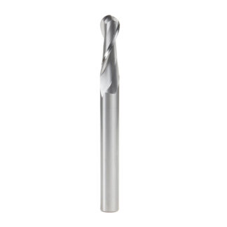 46459 Solid Carbide Up-Cut Spiral Ball Nose 1/4 Radius x 1/2 Dia x 1-1/2 x 1/2 Shank x 5 Inch Long x 2 Flute CNC Router Bit