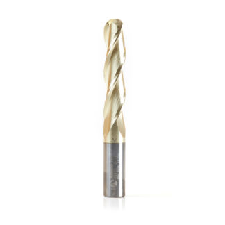 46495 CNC 2D and 3D Carving 0.10 Deg Straight Angle Ball Tip 1/2 Dia x 1/4 Radius x 2-1/4 x 1/2 Shank x 4 Inch Long x 3 Flute Solid Carbide ZrN Coated