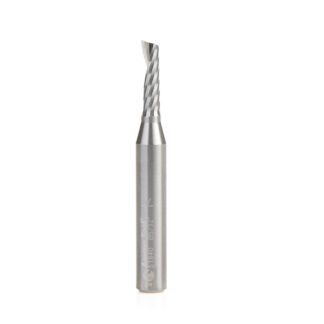 51840 Solid Carbide CNC Spiral 'O' Single Flute, Aluminum Cutting 5/32 Dia x 9/16 x 1/4 Shank x 2 Inch Long Up-Cut Router Bit