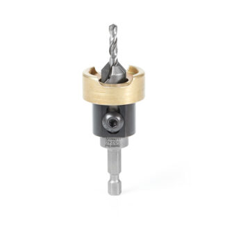 55240 Carbide Tipped 82 Degree Countersink with Adjustable Depth Stop and No-Thrust Ball Bearing, 1/2 Dia x 11/64 Drill Dia x 1/4 Inch Quick Release Hex Shank