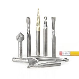AMS-134 8-Pc General Purpose CNC Router Bit Collection, 1/4 Inch Shank