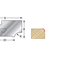 NRC-A03 Pair of Solid Carbide Nova Corner Round 1/8 Radius x 1-3/8 Dia x 11/16 Knives