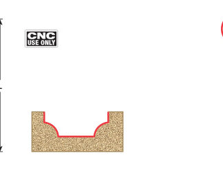 RC-2453 CNC Insert Multi Profile Step 3 for MDF Cabinet Doors 32mm Dia x 24 mm x 1/2 Shank