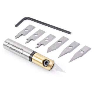 AMS-209 8-Piece In-Groove Insert Engraving Tool Body & Knives 1/2 Inch Shank Set