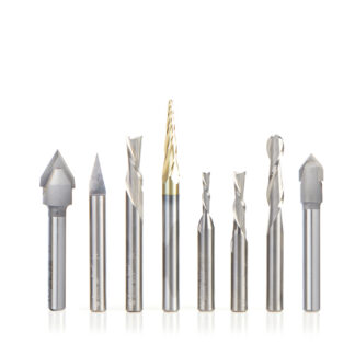 AMS-289 8-Pc CNC General Purpose Set, 1/4 Inch Shank