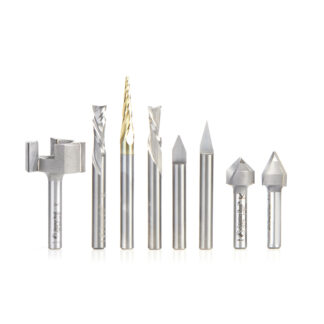 AMS-295 8-Pc CNC General Purpose Set, 1/4 Inch Shank