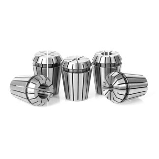 CO-ER25 5-Pc CNC High Precision 1/8, 3/16, 1/4, 3/8 & 1/2 Inch Dia x 34mm Long Spring Collet Collection for ER25 Tool Holder