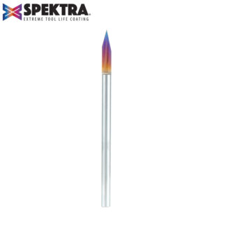 45630-K Solid Carbide 30 Degree Engraving 0.005 Tip Width x 1/8 Inch Shank Signmaking Spektra™ Extreme Tool Life Coated Router Bit