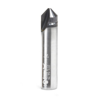 45778 Carbide V-Groove 90 Deg. Folding for Composite Material Panels Like SCM & TCM 0.090 Inch Tip Width x 13/64 x 1/2 Dia. x 1/2 Inch Shank AlTiN Coated Router Bit