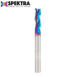 46002-K Solid Carbide Spektra™ Extreme Tool Life Coated Spiral Plunge 1/4 Dia x 3/4 x 1/4 Inch Shank Up-Cut, 3-Flute