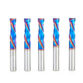 46172-K-5 5-Pack CNC Solid Carbide Spektra™ Extreme Tool Life Coated Compression Spiral 3/8 Dia x 1-1/4 Inch x 3/8 Shank