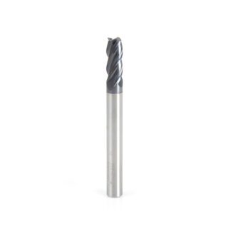 51605 CNC Variable Helix Spiral Corner Radius Bottom 1/4 Dia x 5/8 x 1/4 Shank x 0.015 Radius Solid Carbide AlTiN Coated Up-Cut End Mill