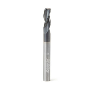 51614 CNC Metric Solid Carbide Spiral for Steel & Stainless Steel with AlTiN Coating 3-Flute x 6 Dia x 16 x 6 Shank x 60mm Long Up-Cut Router Bit / 45º Corner Chamfer End Mill