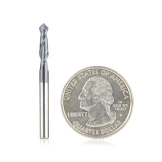 51650 High Performance CNC Solid Carbide 90 Degree 'V' Spiral Drills with AlTiN Coating 2-Flute x 1/8 Dia x 1/2 x 1/8 Shank x 1-1/2 Inch Long Up-Cut Router Bit/End Mill