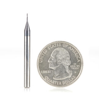 51741 AlTiN Coated CNC Steel, Stainless Steel & Composite Ball End Mini Mill 0.020 Dia x 0.060 x 1/8 Shank