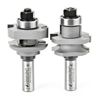 55420 Carbide Tipped 2-Piece Concave Stile and Rail 1-5/8 Dia x 1-1/16 x 1/4 Radius x 1/2 Inch Shank Set