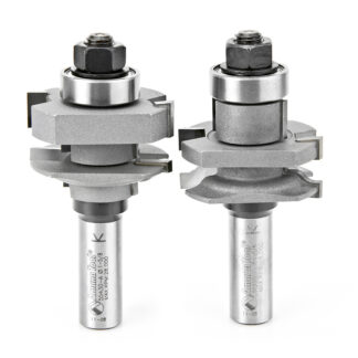 55430 Carbide Tipped 2-Piece Ogee Stile and Rail 1-5/8 Dia x 1-1/16 x 1/4 Radius x 1/2 Inch Shank Set