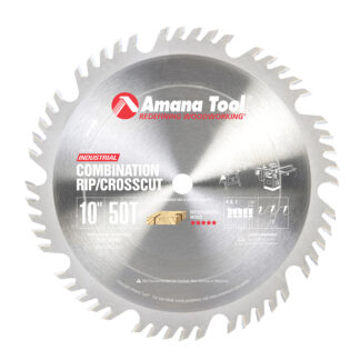 610504 Carbide Tipped Combination Ripping and Crosscut 10 Inch Dia x 50T 4+1, 15 Deg, 5/8 Bore