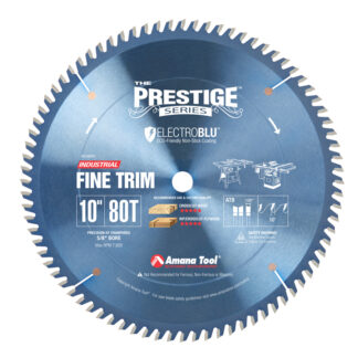 610800C Electro-Blu™ Carbide Tipped Trim 10 Inch Dia x 80T ATB, 10 Deg, 5/8 Bore, Non-Stick Coated