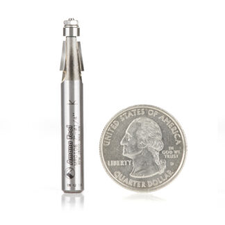 Carbide Tipped Miniature Chamfer 7 Degree x 1/4 Dia x 3/8 x 1/4 Inch Shank with Mini 3/16 Dia Lower Ball Bearing