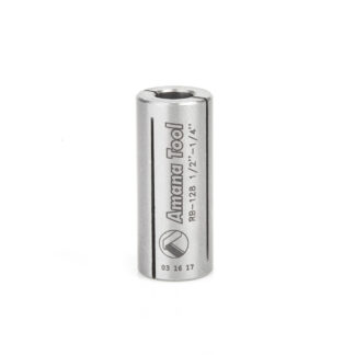 RB-128 High Precision Steel Router Collet Reducer 1/2 Overall Dia x 1/4 Inner Dia x 1-3/16 Long
