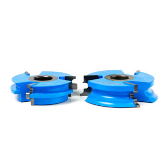 SC450 2-Piece Carbide Tipped 3-Wing Stile & Rail Flooring with Nail Slot 3-1/4 Dia x 7/8 x 1/8 x 1/16 Radius x 1/2 & 3/4 Bore Set for 5/8 to 3/4 Material