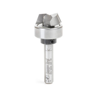 47214 Carbide Tipped Bevel Trim 25 Deg x 3/4 Dia x 1/4 x 1/4 Inch Shank with Upper Ball Bearing
