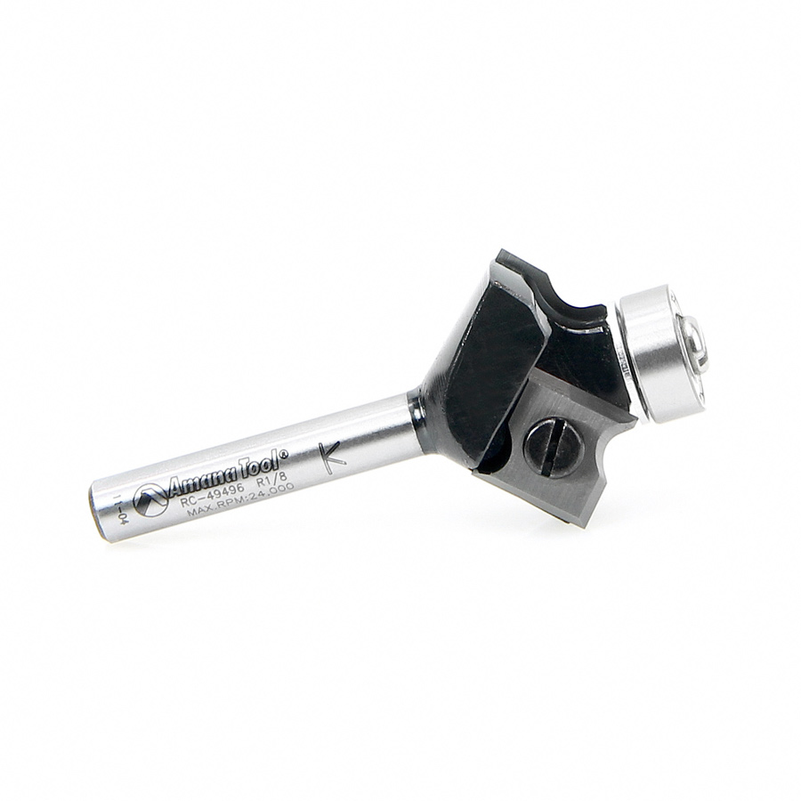 Amana Tool 49496 Corner Round Router Bit - 3/4 Diameter 1/8 Radius 1/4 Shank Carbide Tipped