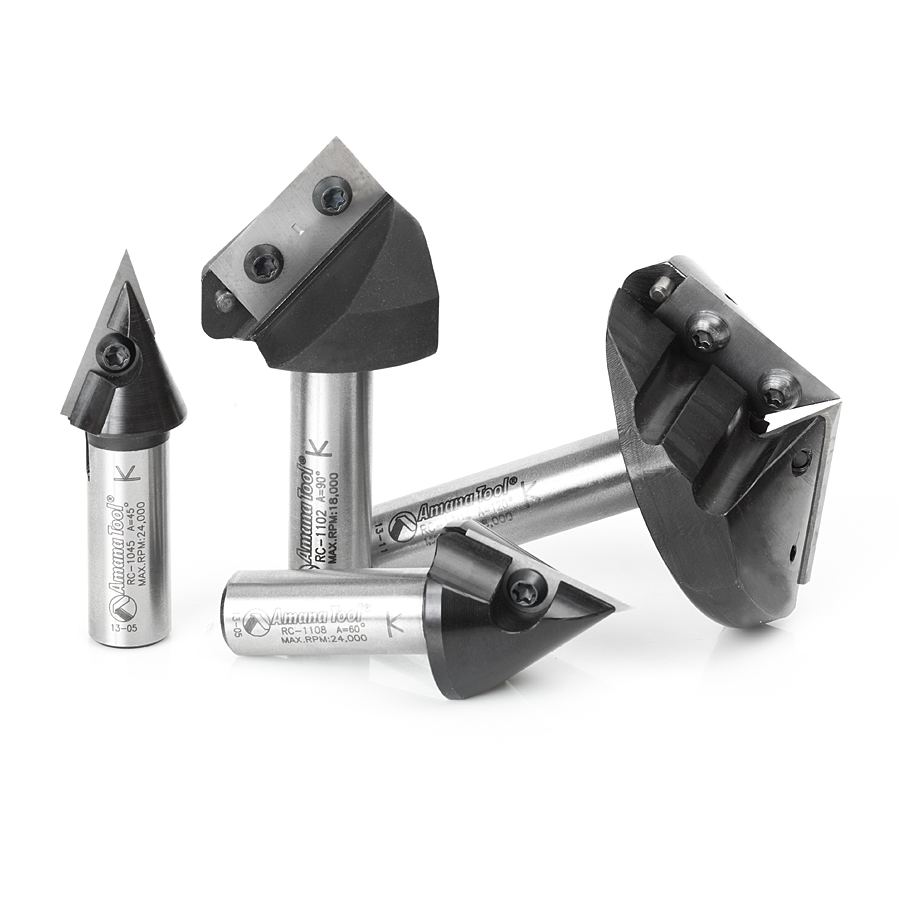 60 Degree V-Groove Router Bit - 1/4" Shank, 3-Flute Solid Carbide With Nano Blue Coating For CNC & Engraving