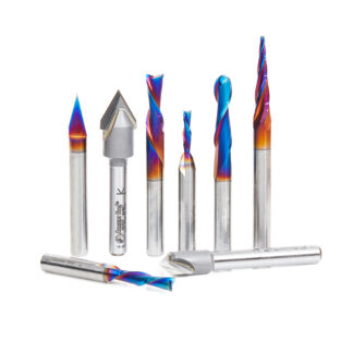 AMS-174-B 8-Pc General Purpose CNC Router Bit Collection III, 1/4 Inch Shank