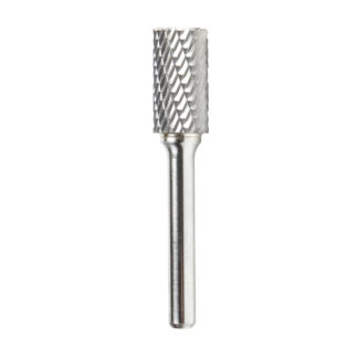 BURS-088 Solid Carbide Cylindrical Shape with End Cut 1/2 Dia x 1 x 1/4 Shank Double Cut SB Burr Bit for Die-Grinders