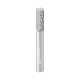 BURS-100 Solid Carbide Cylindrical Shape with No End Cut 1/4 Dia x 5/8 x 1/4 Shank Double Cut SA Burr Bit for Die-Grinders