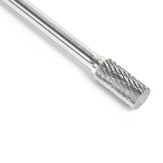 BURS-103 Solid Carbide Cylindrical Shape with No End Cut 3/8 Dia x 3/4 x 1/4 Shank Double Cut SA Burr Bit for Die-Grinders
