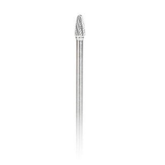 BURS-143 Solid Carbide Tree Shape 3/8 Dia x 3/4 x 1/4 Shank Double Cut SF Burr Bit for Die-Grinders