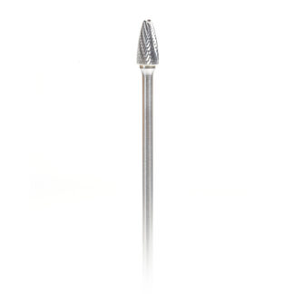 BURS-146 Solid Carbide Tree Shape 1/2 Dia x 1 x 1/4 Shank Double Cut SF Burr Bit for Die-Grinders